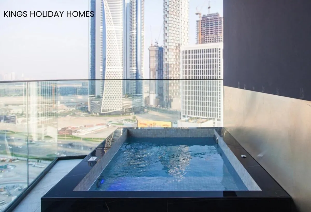 Lägenhet Binghatti Canal With Private Jacuzzi Burj Khalifa View Kings Dubai